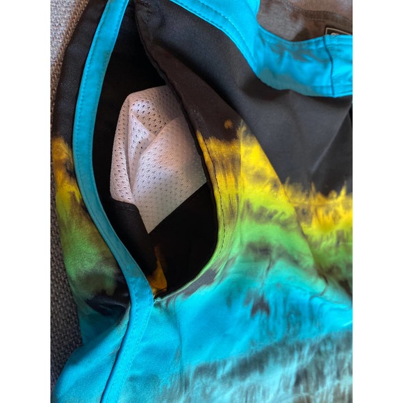 O'Neill Cruzers Mens swim short size 34 black turquoise yellow pockets swimtrunk - Picture 8 of 10